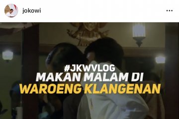 Jokowi bikin vlog bareng keluarga di Waroeng Klangenan Jogja