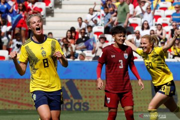 Hancurkan Thailand 5-1, Swedia lolos babak 16 besar