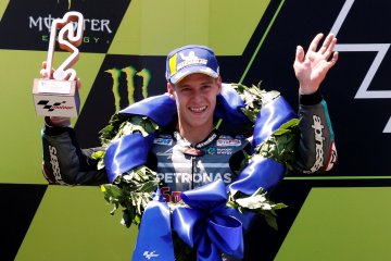 Finis podium MotoGP pertama kali, ini komentar Quartararo