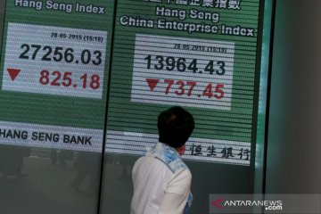 Saham Hong Kong ditutup jatuh, karena data China yang lemah