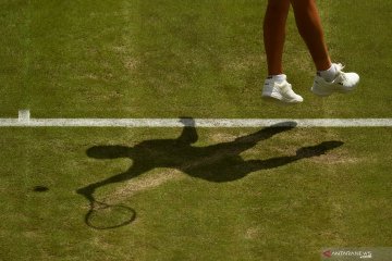 Aksi para petenis dunia di Wimbledon