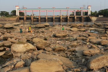 Aliran Sungai Cisadane mulai mengering