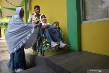 Kloter 9 calhaj Riau masuk asrama Embarkasi Haji Antara