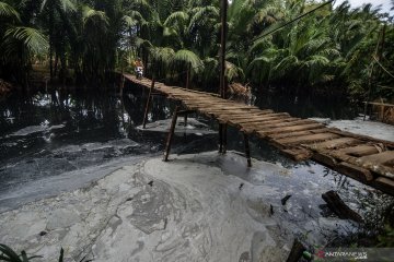 Sungai Citonjong di Pangandaran tercemar limbah pabrik