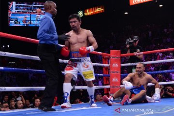 Manny Pacquiao juara welter super WBA usai menang angka dari Thurman