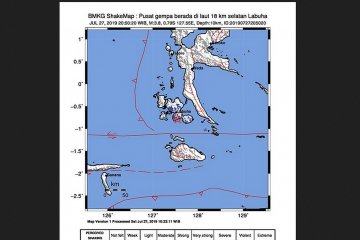 Gempa 3,8 SR terjadi di Kota Labuha Halmahera Selatan