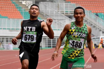 Final lari 100 meter senior putra I