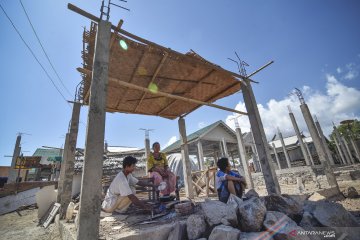 Rumah korban bencana gempa bumi di Lombok belum selesai dibangun