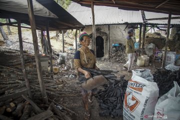 Perajin arang kayu yang penjualannya tembus sampai ke Singapura dan Malaysia