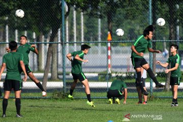 Latihan timnas U-18 Indonesia jelang melawan Myanmar