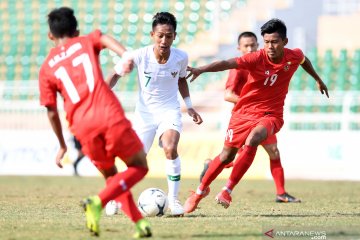 Timnas U-18 belum mampu cetak gol di babak pertama kontra Myanmar