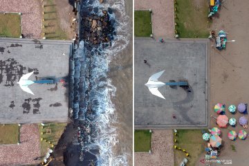 Monumen Merpati Perdamaian terancam roboh akibat abrasi