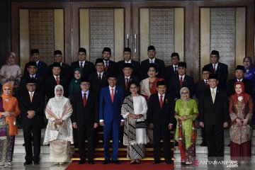 Presiden Jokowi berfoto bersama sebelum Sidang Tahunan MPR