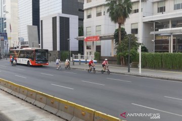 Di HUT ke-74 RI Sabtu pagi, jalan di Jakarta masih lengang