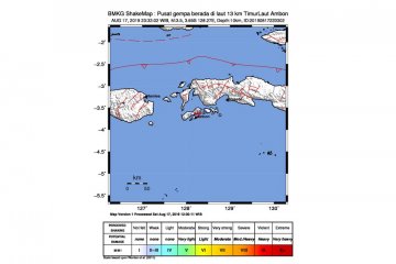 Gempa ringan Magnitudo 3,5 dirasakan di Ambon