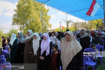 Kala Indonesia Raya dan Merah Putih berkibar di Jalur Gaza