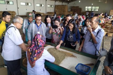 Peserta SMN dari Sulawesi Utara berkunjung ke Pabrik Kopi Banaran