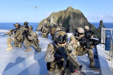 Korsel latihan militer di pulau sengketa dengan Jepang