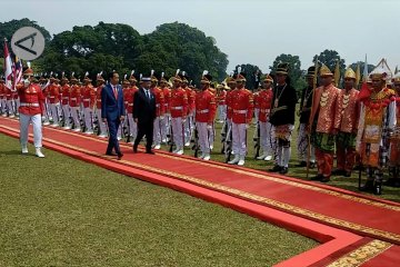 Upacara penyambutan Raja Malaysia di Istana Bogor