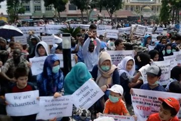 Ratusan pencari suaka di Pekanbaru lakukan aksi damai