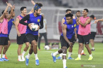 Latihan timnas Malaysia dan Indonesia jelang laga Kualifikasi Piala Dunia 2022
