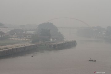 Pekanbaru diselimuti kabut asap pekat akibat kebakaran hutan dan lahan