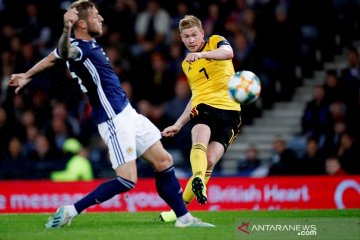 De Bruyne sempurna, Belgia hajar Skotlandia empat gol tanpa balas