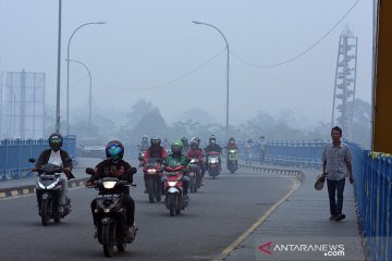 Kabut asap Karhutla kian pekat, jarak pandang di Riau hanya 200 meter