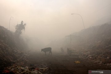 TPA Antang terbakar, sebagian kota Makassar dan Gowa diselimuti asap