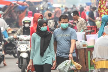 Kabut asap pekat, ada himbauan menggunakan masker di Pekanbaru