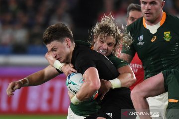 Selandia Baru susah payah atasi Afsel di Piala Dunia Rugby