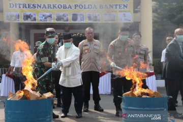 Polda Banten musnahkan barang bukti narkoba shabu dan 82 kg ganja