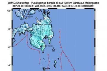 BMKG catat tiga kali gempa susulan di Talaud