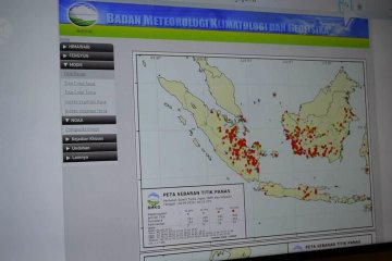1.278 titik panas kepung Sumatera, Riau peringkat 3 terbanyak
