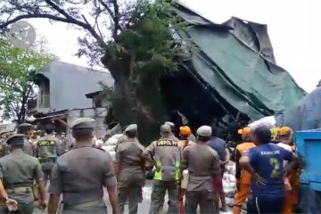 Pembongkaran usaha pembakaran arang di Cilincing