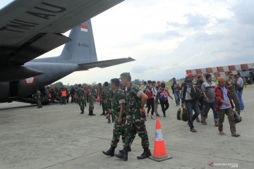 Pengungsi dari Wamena tiba di Jayapura
