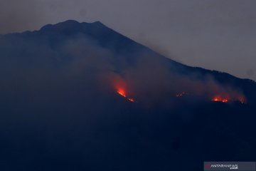 Kebakaran di lereng Gunung Arjuno
