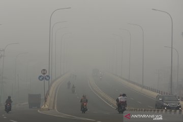 Kabut asap selimuti Palembang
