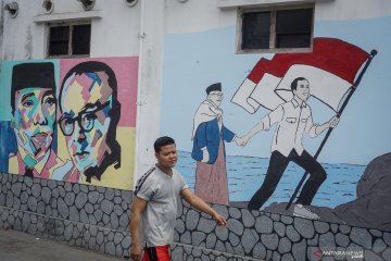 Mural presiden dan wakil presiden terpilih