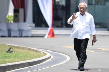 Basuki Hadimuljono tiba di Istana Kepresidenan