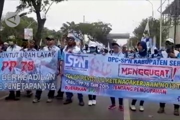 Aksi unjuk rasa buruh sampaikan 3 aspirasi