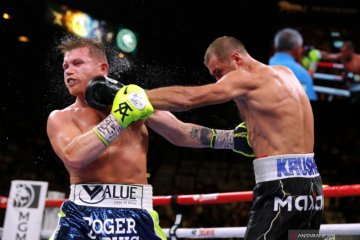 Canelo Alvarez sabet gelar juara dunia usai KO Kovalev