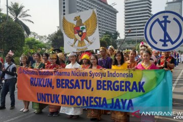 Komunitas Buddha NSI dorong kerukunan antaragama lewat gerak jalan