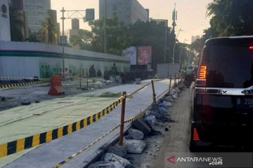 Pengecoran picu kepadatan arus lalulintas Jalan Cikini Raya