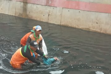 Petugas sungai evakuasi mayat mengapung di Kali Cipinang