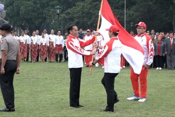 Lepas kontingen SEA Games, Jokowi tragetkan Indonesia raih posisi 2 besar
