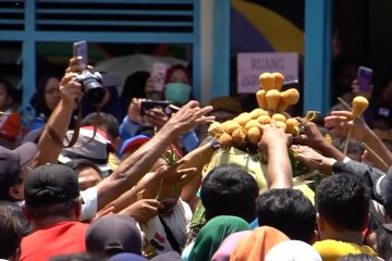 Gunungan Grebeg Maulid jadi rebutan warga