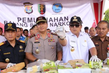 Gubernur Lampung memimpin pemusnahan barang bukti narkoba