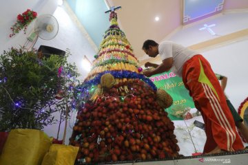 Pohon Natal terbuat dari hasil bumi