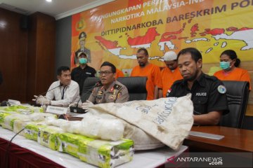 Bareskrim tangkap lima tersangka, sita 24 kg sabu-sabu asal Malaysia